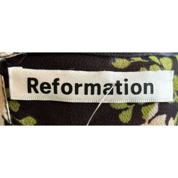 Reformation NANTES FLORAL-PRINT GEORGETTE MIDI DRESS IN BLACK NWT Size 2 - Picture 4 of 6